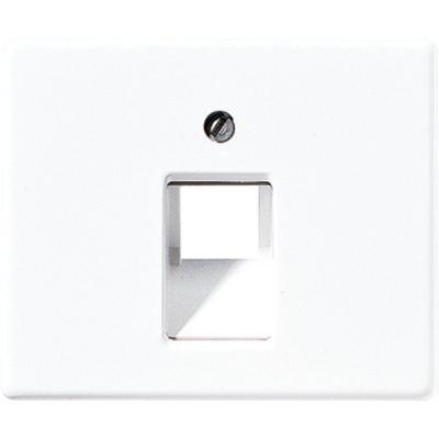 Крышка для одинарных телефонных и компьютерных розеток (UAE), фиксация винтом; металл; белый; SL500, SL569-1UAWW