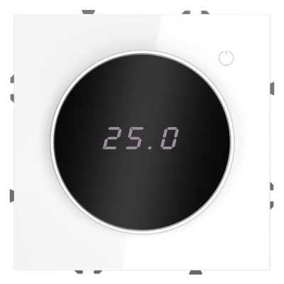 Терморегулятор электронный VOLTUM S70 с индикацией и датчиком, для теплого пола, (белый глянцевый), VLS070101