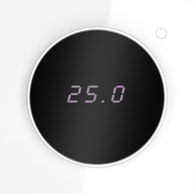 Терморегулятор электронный VOLTUM S70 с индикацией и датчиком, для теплого пола, (белый глянцевый), VLS070101