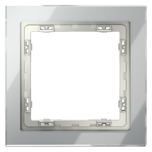 Рамка стеклянная VOLTUM S70 на 1 пост, (сталь, стекло), VLS110105