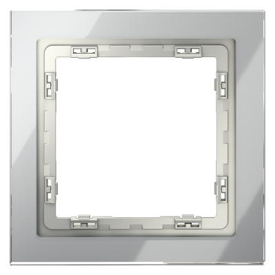 Рамка стеклянная VOLTUM S70 на 1 пост, (сталь, стекло), VLS110105