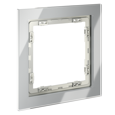 Рамка стеклянная VOLTUM S70 на 1 пост, (сталь, стекло), VLS110105