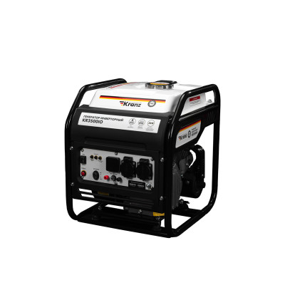 Генератор инверторный KR3500IO, 3,5кВт, 230В, 7л, открытый корпус, ручной старт KRANZ, KR-16-1143