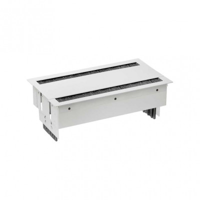 Simon 400 Двухсторонний врезной x12 розеточный блок, щетка, 4x2P+E, 4x2P+E UPS, 8xRJ45, белый,, 46602240-130