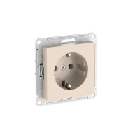 ATN000243S - ATLASDESIGN РОЗЕТКА с заземлением без шторок, 16А, мех., быстрозажим. клем., БЕЖЕВЫЙ, Systeme Electric