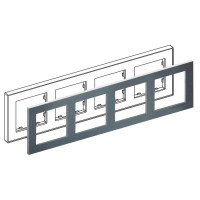 IRIDIUM Рамка на 4 поста, графит, Monaco 04  без кромки, 04P404