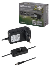 Блок питания 12Вт-12В-IP20  для светодиодных лент и модулей, адаптер, пластик TDM Electric, SQ0331-0052