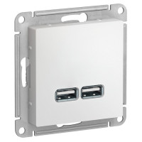 IRIDIUM Розетка USB с двумя разъемами типа A, 5 В, 1 порт 2,1 А, 2 порта 1,05 А, Цвет белый, M0401