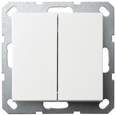 Звонковый механизм механизм 2 клавишный с переключающим контактом 10А, 250В, цвет белый глянцевый, G3020W, Jasmart