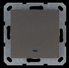 Выключатель одноклавишный со светодиодом 10A 250V~ с накладкой, цвет Мокко, G3011NZ, Jasmart Electric