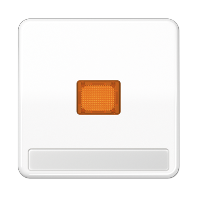 Клавиша с оранжевым окошком для выключателя с подсветкой и полем для надписи; белая, CD590NAKOWW