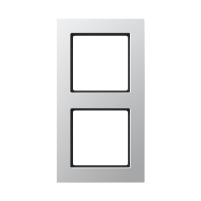 Рамка для вертикальной и горизонтальной установки, 2 поста; дюропласт; алюминий; A CREATION, AC582AL