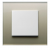 Выключатель 1-клавишный, рамка - шампань стекло, клавиша - белый глянцевый, серия G-Glass, JASMART Electric