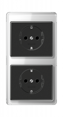 Jung Блок: Розетка 2к+з + Розетка 2к+з,  серия SL 500
