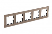 ATN320505 - ATLASDESIGN NATURE 5-постовая РАМКА, ОРГАНИЧЕСКОЕ СТЕКЛО ШАМПАНЬ, Systeme Electric