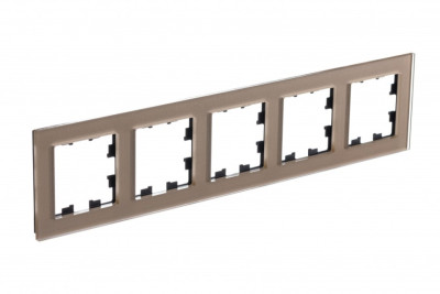 ATN320505 - ATLASDESIGN NATURE 5-постовая РАМКА, ОРГАНИЧЕСКОЕ СТЕКЛО ШАМПАНЬ, Systeme Electric