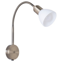 Arte Lamp FALENA, Бра, цвет арматуры - АНТИЧНАЯ БРОНЗА, цвет плафона/декора - БЕЛЫЙ, 1х40W E14, A3116AP-1AB