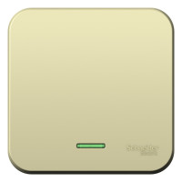 BLANCA О/У 1-клавишный ПЕРЕКЛЮЧАТЕЛЬ (cх.6) с подсв.изолирующая пластина  10А,250B,БЕЖЕВЫЙ