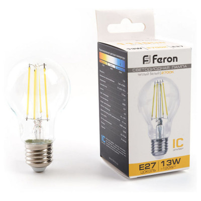 Лампа светодиодная, (13W) 230V E27 2700K, LB-613, Feron 38239