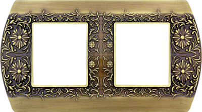 FD01422PB Fede San Remo Рамка 2-ная, Bright Patina