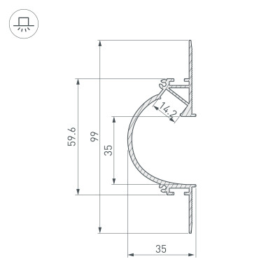 Профиль ARH-CEIL-REFLECT-2000 WHITE (Arlight, Алюминий), 034982