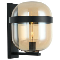 LUSSOLE CLARKE Бра настенные, цвет основания - черный, плафон - стекло (цвет - янтарный), 1x40W E27, LSP-8509