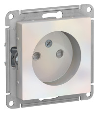 ATN000449 - ATLASDESIGN РОЗЕТКА без заземления со шторками, 16А, механизм, ЖЕМЧУГ, Systeme Electric