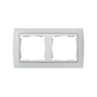 Simon S82 Рамка 2-ная, пастель серая - белый, 82621-33
