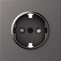 Donel S08 матовый титан накладка для розетки Schuko с заземлением, со шторками 16A 250 В~,серия DB, DS22045