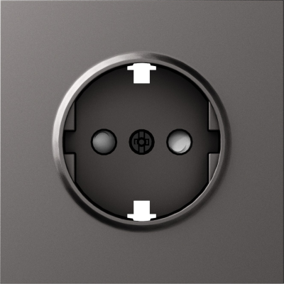 Donel S08 матовый титан накладка для розетки Schuko с заземлением, со шторками 16A 250 В~,серия DB, DS22045