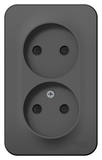 BLANCA О/У РОЗЕТКА двойная без заземл. со шт. ИЗОЛ.ПЛ.,16А,250В,АНТРАЦИТ