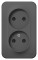 BLANCA О/У РОЗЕТКА двойная без заземл. со шт. ИЗОЛ.ПЛ.,16А,250В,АНТРАЦИТ