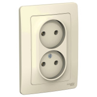 BLANCA С/У РОЗЕТКА двойная без заземления без штор., 16А, 250В, МОЛОЧНЫЙ BLANCA С/У РОЗЕТКА двойная без заземления без штор., 16А, 250В, МОЛОЧНЫЙ