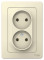 BLANCA С/У РОЗЕТКА двойная без заземления без штор., 16А, 250В, МОЛОЧНЫЙ