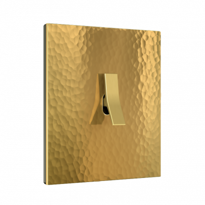 Fontini Выключатель 1-клавишный, цвет Martele Golden, тумблер - золото , Fontini, серия Font barcelona Bridge