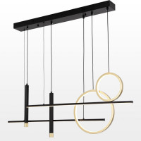 LUSSOLE Линейно-Подвесной светильник, цвет основания - черный, плафон - акрил (цвет - белый), 6xW LED, LSP-7006