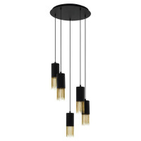 39661 Подвес COUNUZULUS, 5x40W(E14), ?500, H1100, сталь, черный, латунь