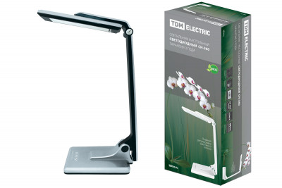 Светильник светодиодный настольный  СН-360, складной, сенсор-диммер, 220 В, 10 Вт, 5300 К хром  TDM Electric, SQ0337-0043