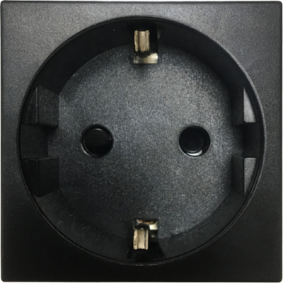 Donel Розетка 2К+З нем.ст., в/заж., с з/ш, черн. (45х45мм), серия (тип) DF6, DF6AN