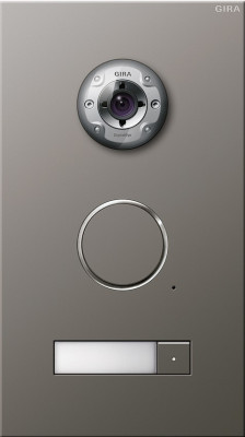 255120 Gira Дверная видеодомофонная станция Сталь на 1 абонента
