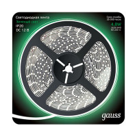 Лента Gauss LED 2835/60-SMD 4.8W 12V DC зеленый (блистер 5м), 312000605 Лента Gauss LED 2835/60-SMD 4.8W 12V DC зеленый (блистер 5м), 312000605