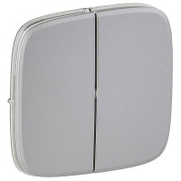 755027 - Valena ALLURE.Лицевая панель для двухклавишного выключателя.Алюминий, Legrand