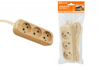 Удлинитель бытовой У3 3 гнезда, 5метров,2П б/з, ПВС 2х0,75мм2 "Эко" (сосна) 10А/250В TDM Electric, SQ1303-2202