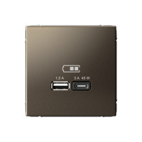 GAL000629 - ARTGALLERY USB РОЗЕТКА A + тип-C 45Вт высокоскор.заряд. QC, PD, механизм, МОККО, Systeme Electric GAL000629 - ARTGALLERY USB РОЗЕТКА A + тип-C 45Вт высокоскор.заряд. QC, PD, механизм, МОККО, Systeme Electric