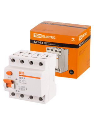 УЗО ВД1-63 4Р 100А 300мА TDM Electric, SQ0203-0049