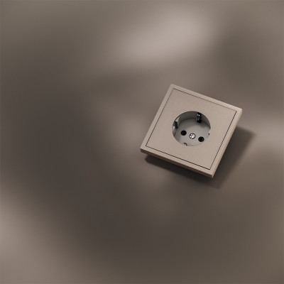 Накладка для розетки с заземлением, S70 Metal (платина), VLSM000610