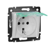 Legrand Розетка с заземлением IP44 - Legrand Valena - со шторками с защитной крышкой 16А 250В винтовые зажимы - белый, 774220