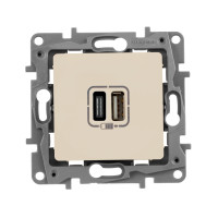 Legrand Зарядное устройство USB тип А / тип С - Legrand Etika - 3000мА 15Вт - слоновая кость, 672336