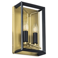 Lightstar 713627 (MB21044-2A) Бра REGOLO 2х40W E14 ЧЕРНЫЙ МАТОВЫЙ/ЗОЛОТО (в комплекте)