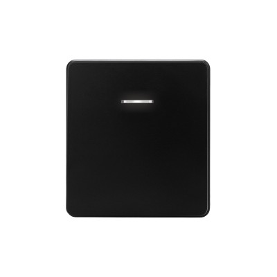 Выключатель ROUND 1 кл перекрестный (переключатель) с подсветкой 10А с/у оникс KRANZ, KR-78-0718-3